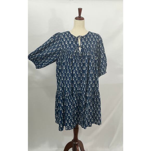 EMERSON FRY India Collection Sz M/L Marguerite Blue Isla Dress - Picture 9 of 16